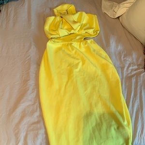 BooHoo Yellow Midi Dress